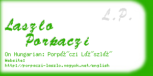 laszlo porpaczi business card